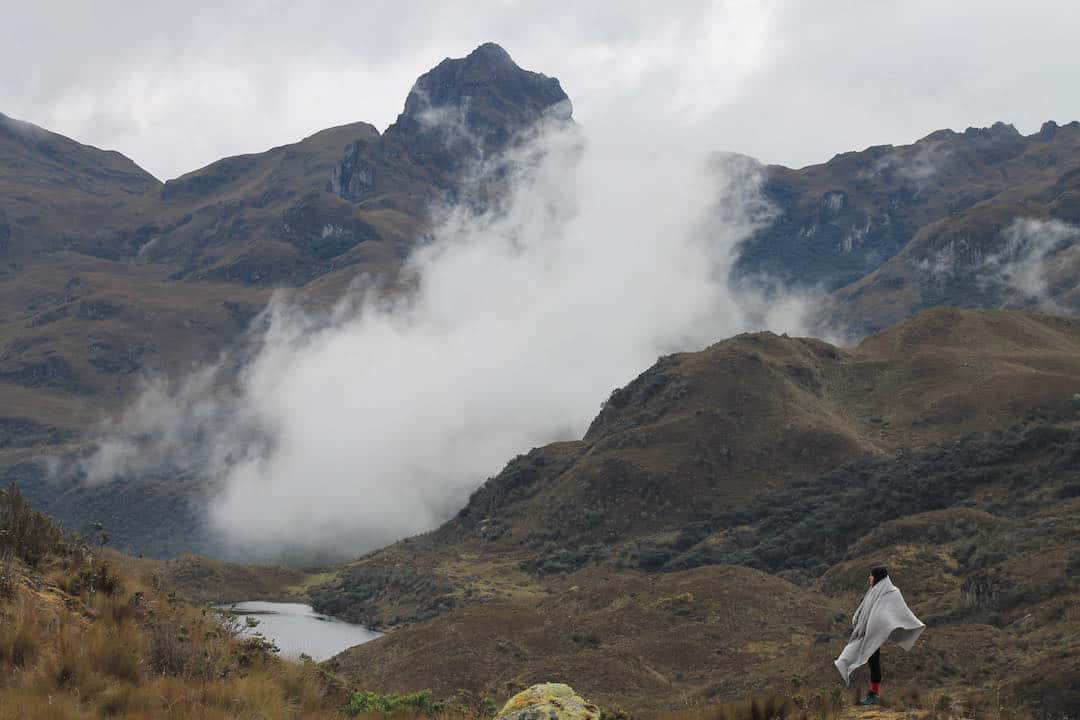 The stunning national park outside of Cuenca with the mist blowing through the valley