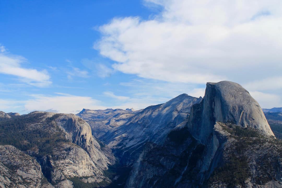 Half dome in Yosemite National Park in California