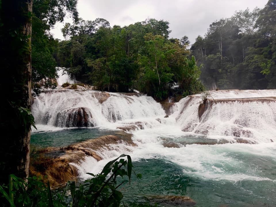 The series of waterfalls at Chiapas' iconic Agua Azul known for its thunderous roar and aqua-blue waters.