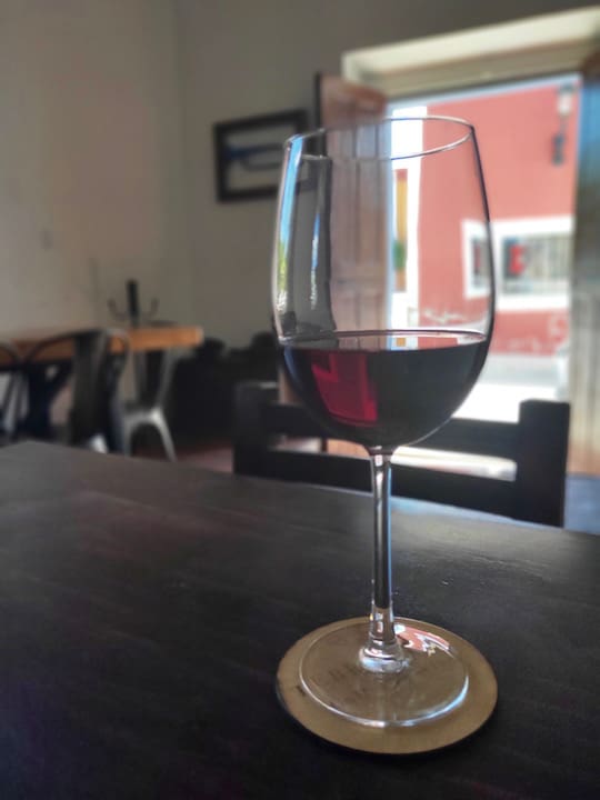 A glass of red wine from Terragona