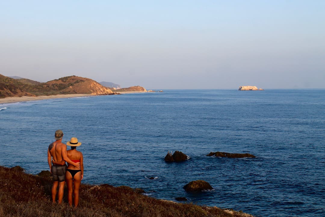 Overlooking the beach and headlands at Playa San Diego. One of the best beaches in Oaxaca