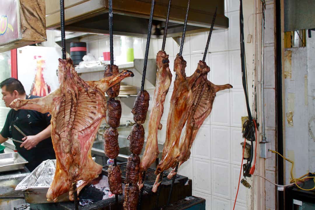 Goats (Cabrito) roasting at the mercado