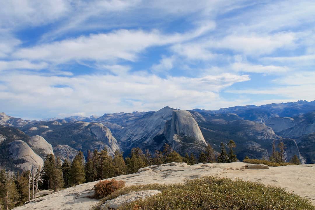 Half dome in Yosemite National Park from the Sentinel Dome and Taft Point Loop trail, easily one of the best things to do in Yosemite