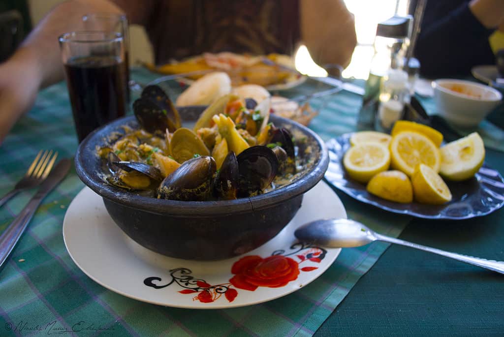 A bowl of mariscos or seafood, eating is one fof the best things to do in Valparaíso