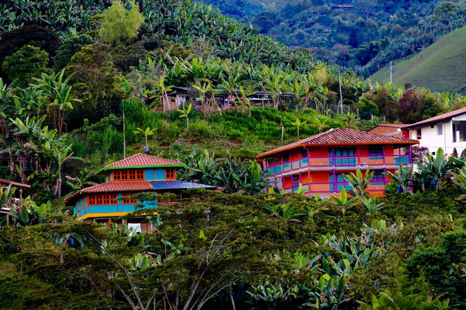 Colorful homes in Colombia's coffee region
