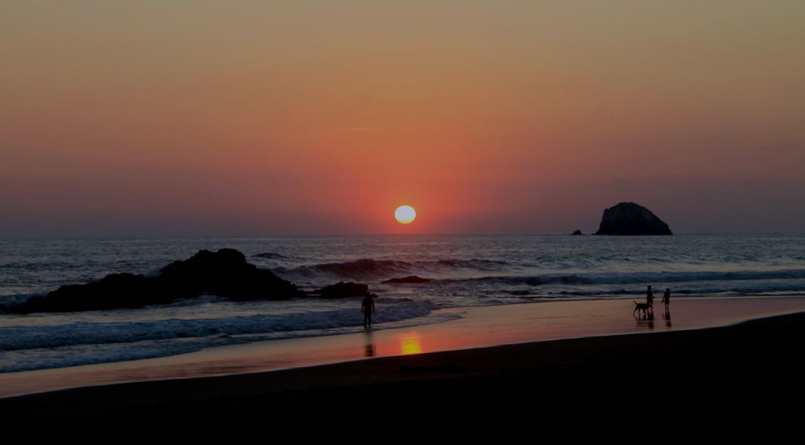 Sunset from the parking lot / overlanding spot in Zipolite