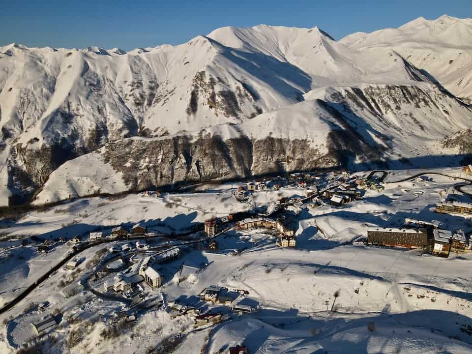 aerial snow gudauri georgia Gudauri or Bakuriani: Which is Georgia's Best Ski Resort?