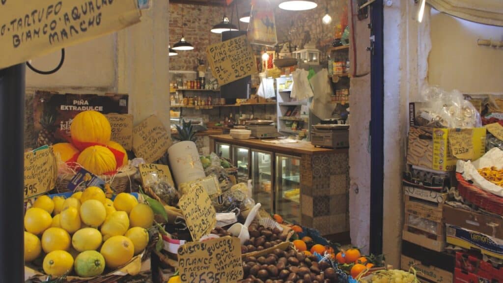 Small market in Italy